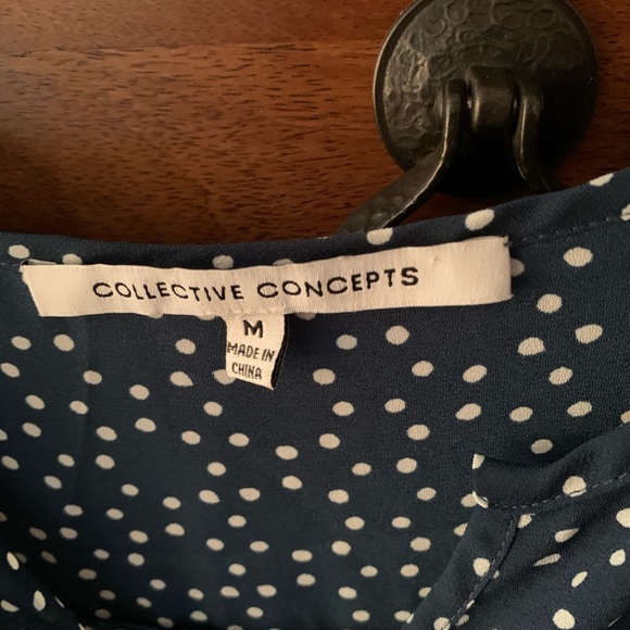 Navy & White Collective Concepts 3/4 sleeve shirt - Picture 3 of 3